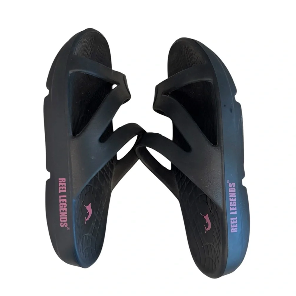 Reel Legends Ladies Black Sandals Size 7 - Picture 2 of 6